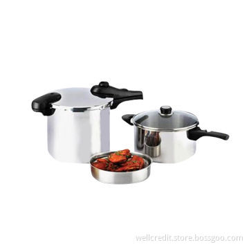 New design S/S pressure cooker with extra thermal glass lid